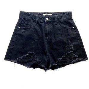 Tiger Mist Women's Shorts Size M Black Cut Off Distressed High Waist